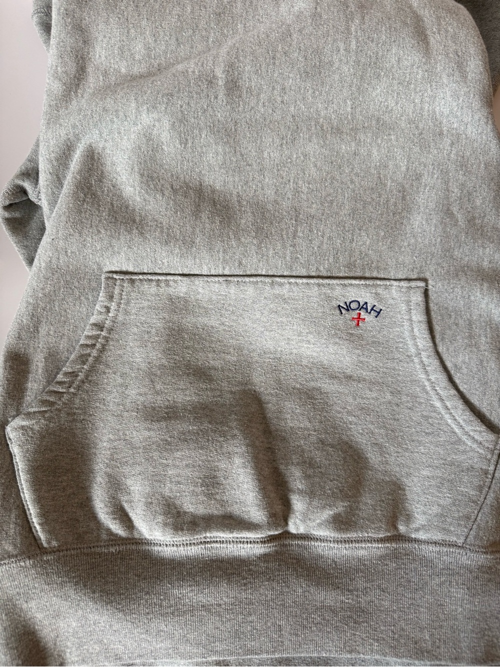NOAH NYC Classic Logo Hoodie Heather Gray Men’s L Embroidered